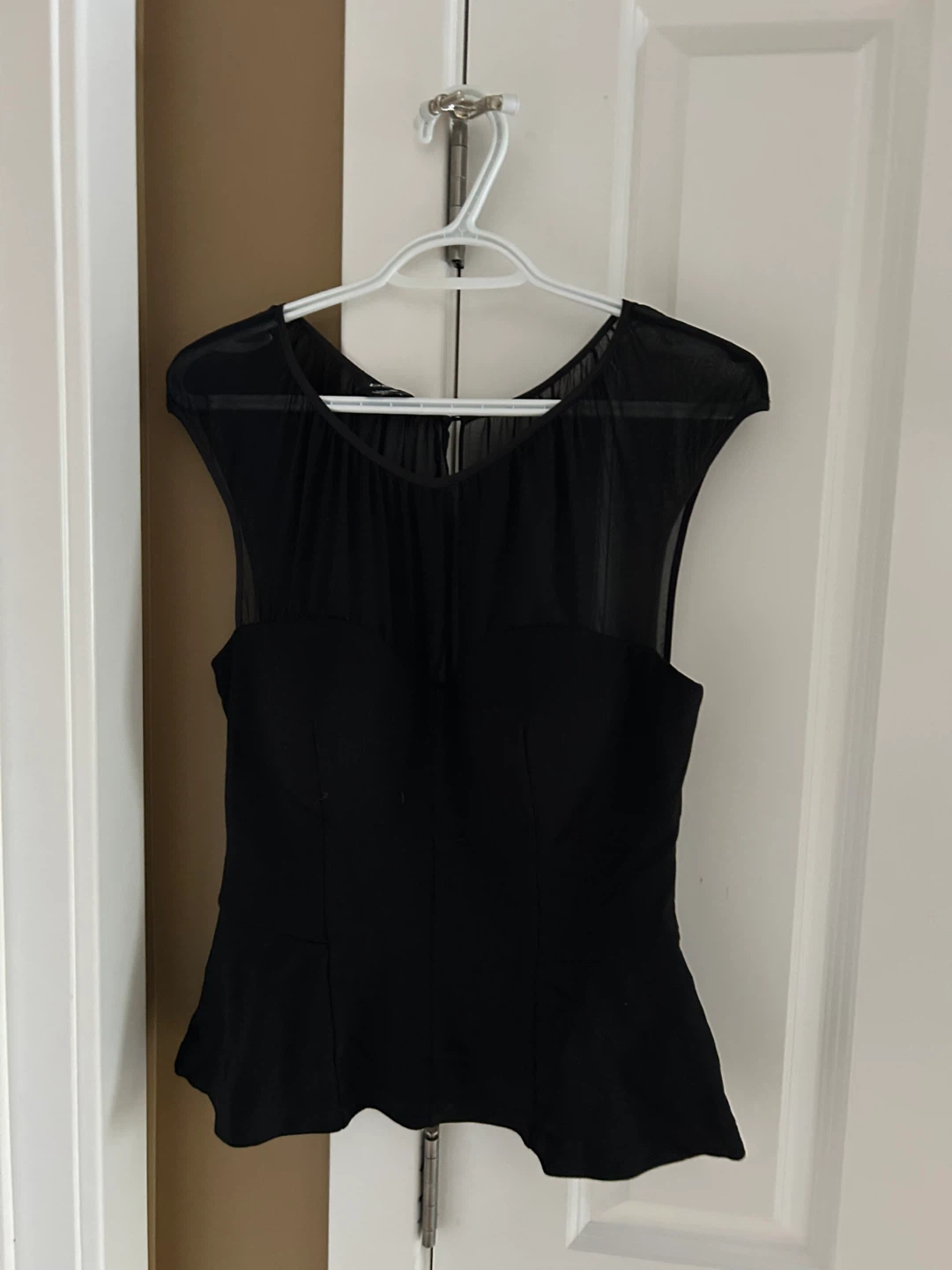 Bebe Black Peplum Top - Size M/M