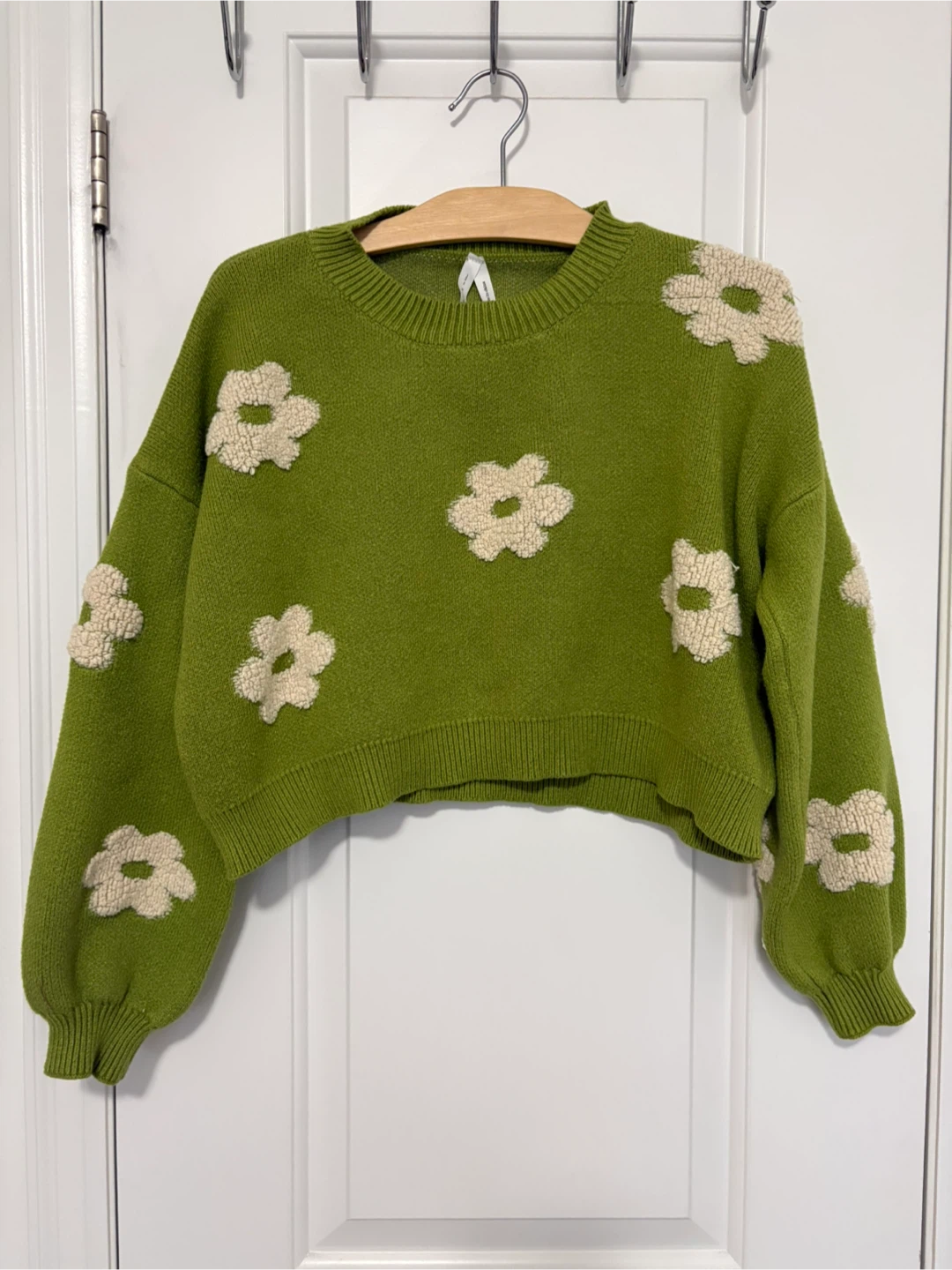 Green Cropped Sweater, M - photo 2