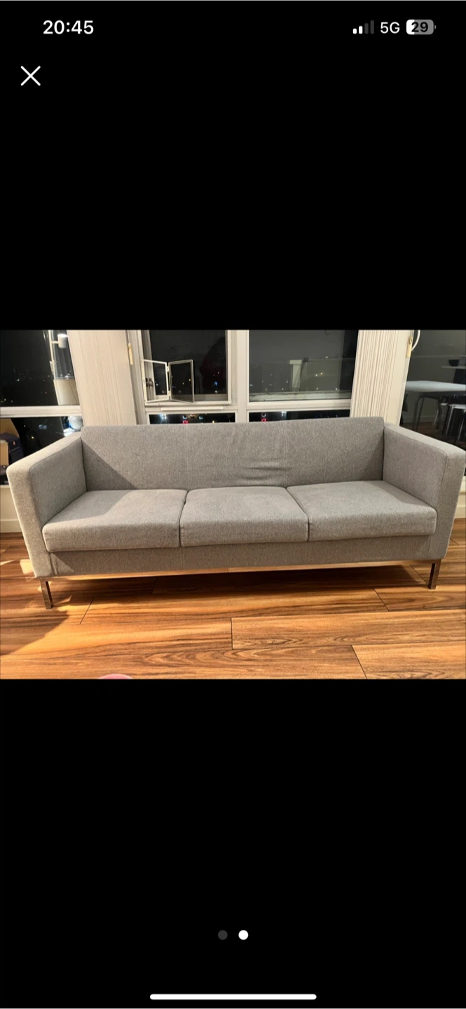 Modern 3-Seater Sofa – Light Grey (Great Condition) - photo 2