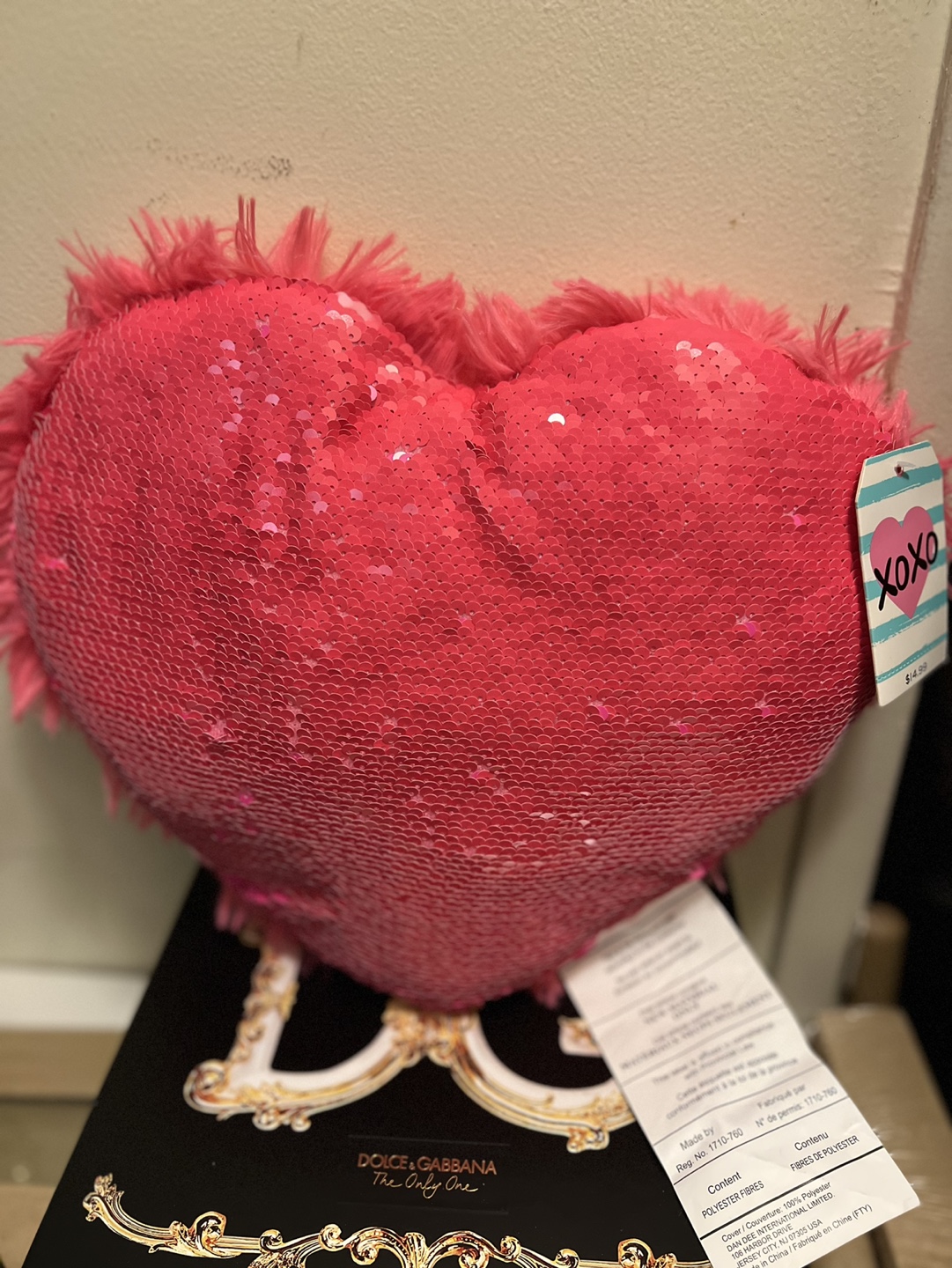 Brand New-Pink Heart-Shaped Decorative Pillow