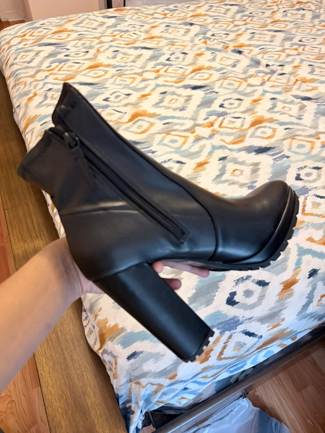 Aldo Black Leather Heeled Ankle Boots - photo 2