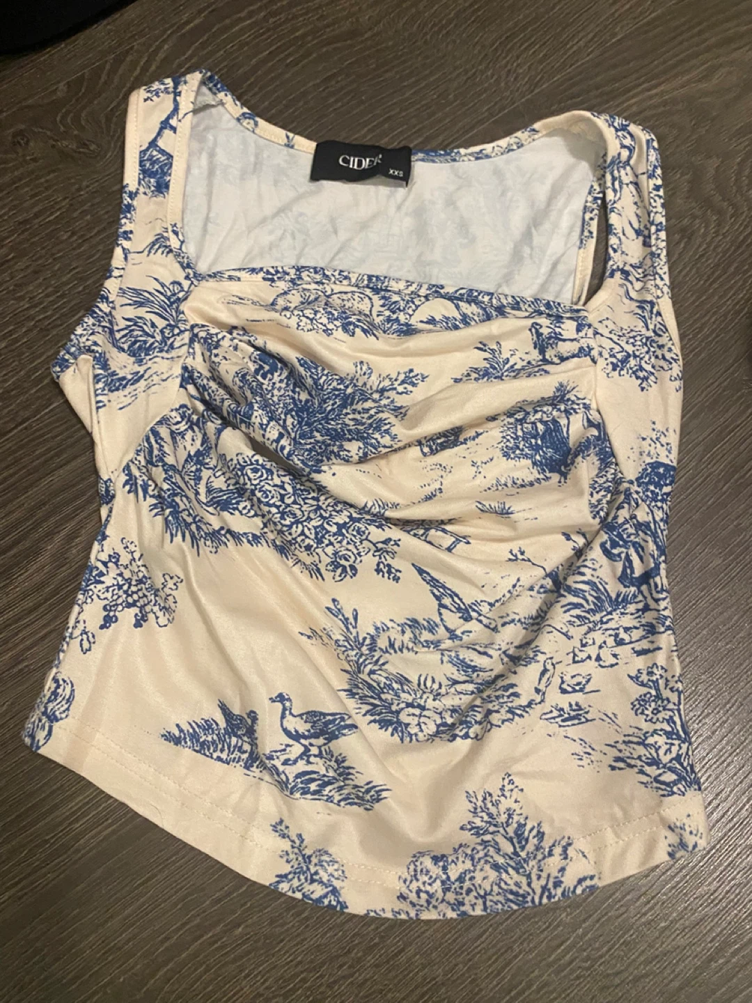 Cider XXS Tank Top with Ruched Detailing