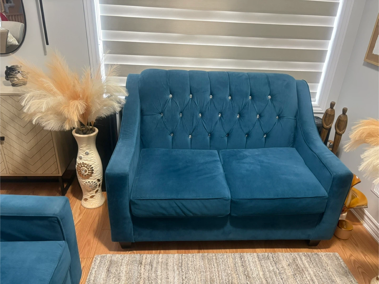Teal Tufted Sofa & Armchair Set - photo 2