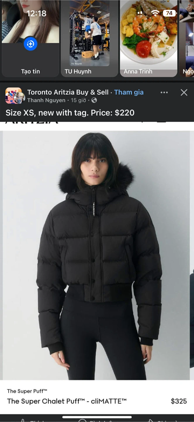 Aritzia Super Chalet Puff cLIMATTE Black XS - photo 2