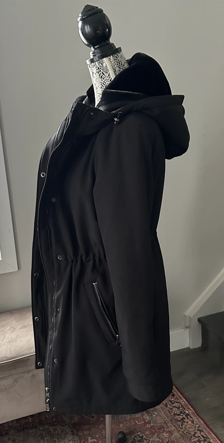 Vero Moda Black Hooded Coat - Size Small - photo 4
