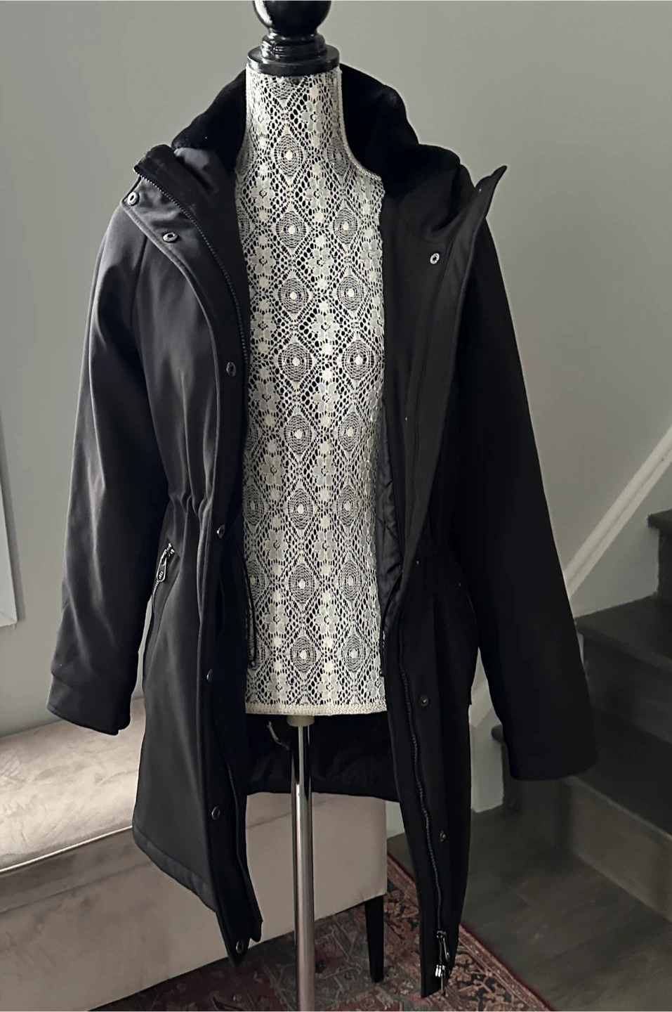 Vero Moda Black Hooded Coat - Size Small - photo 3