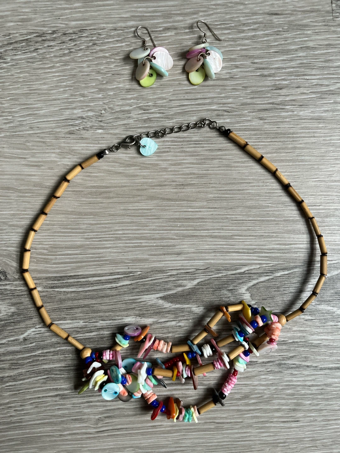 Colourful Beaded Necklace & Earrings Set - photo 5