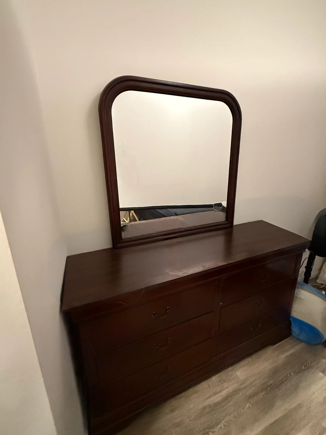 Wood Dresser with Mirror