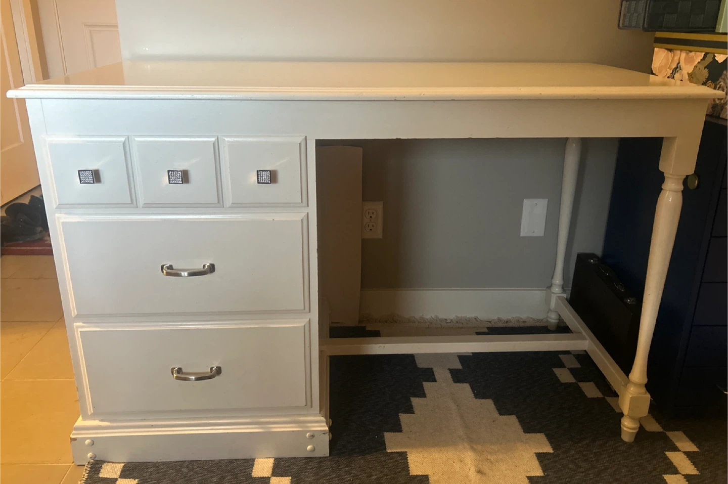 White Desk with Drawers