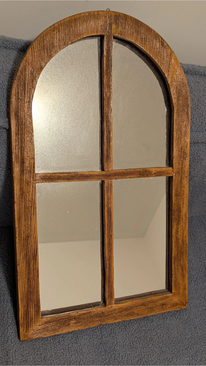 Farmhouse -Arched Windowpane Mirror - photo 2