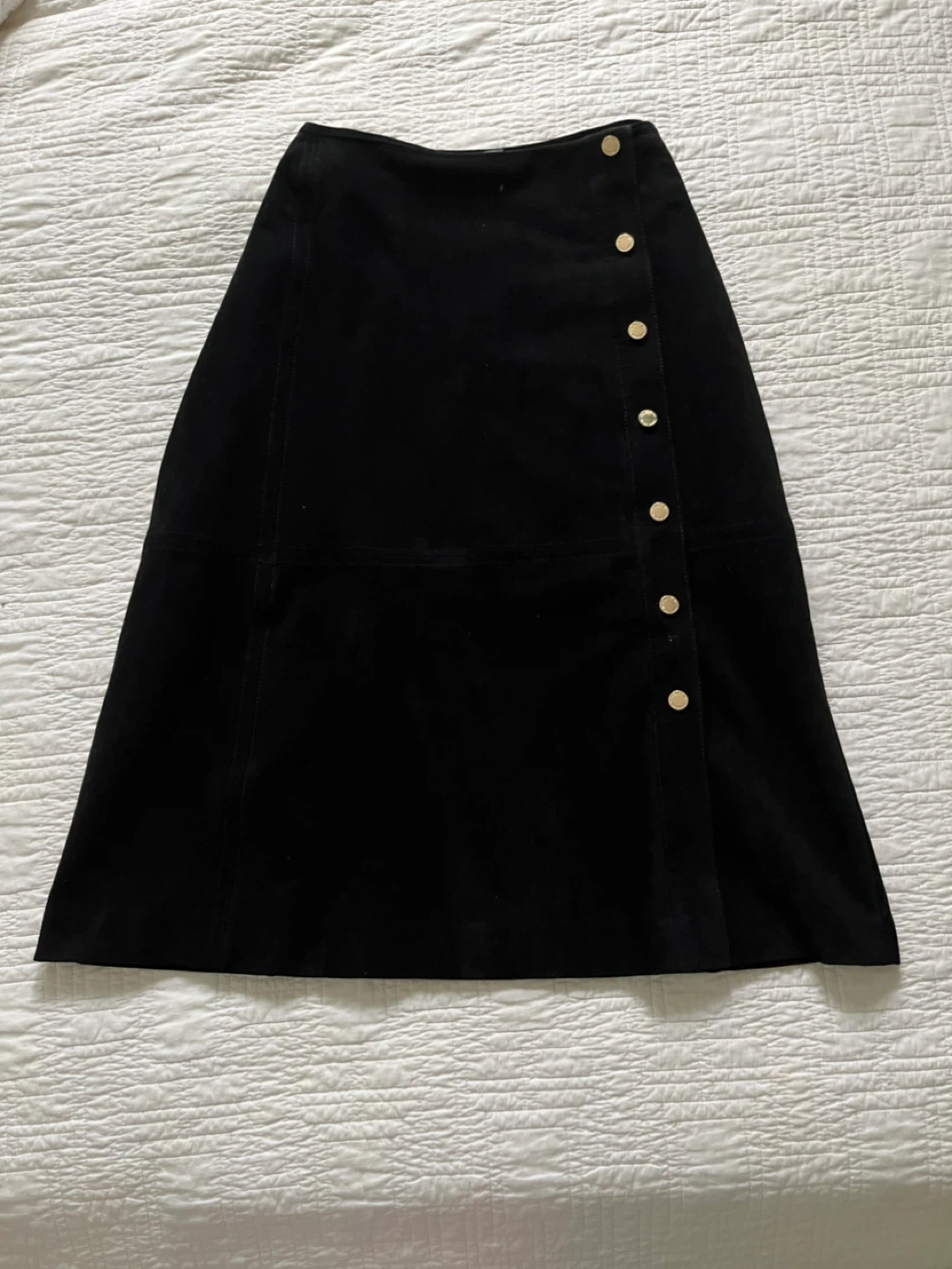 Calvin Klein Faux Suede Black Skirt - Size 10