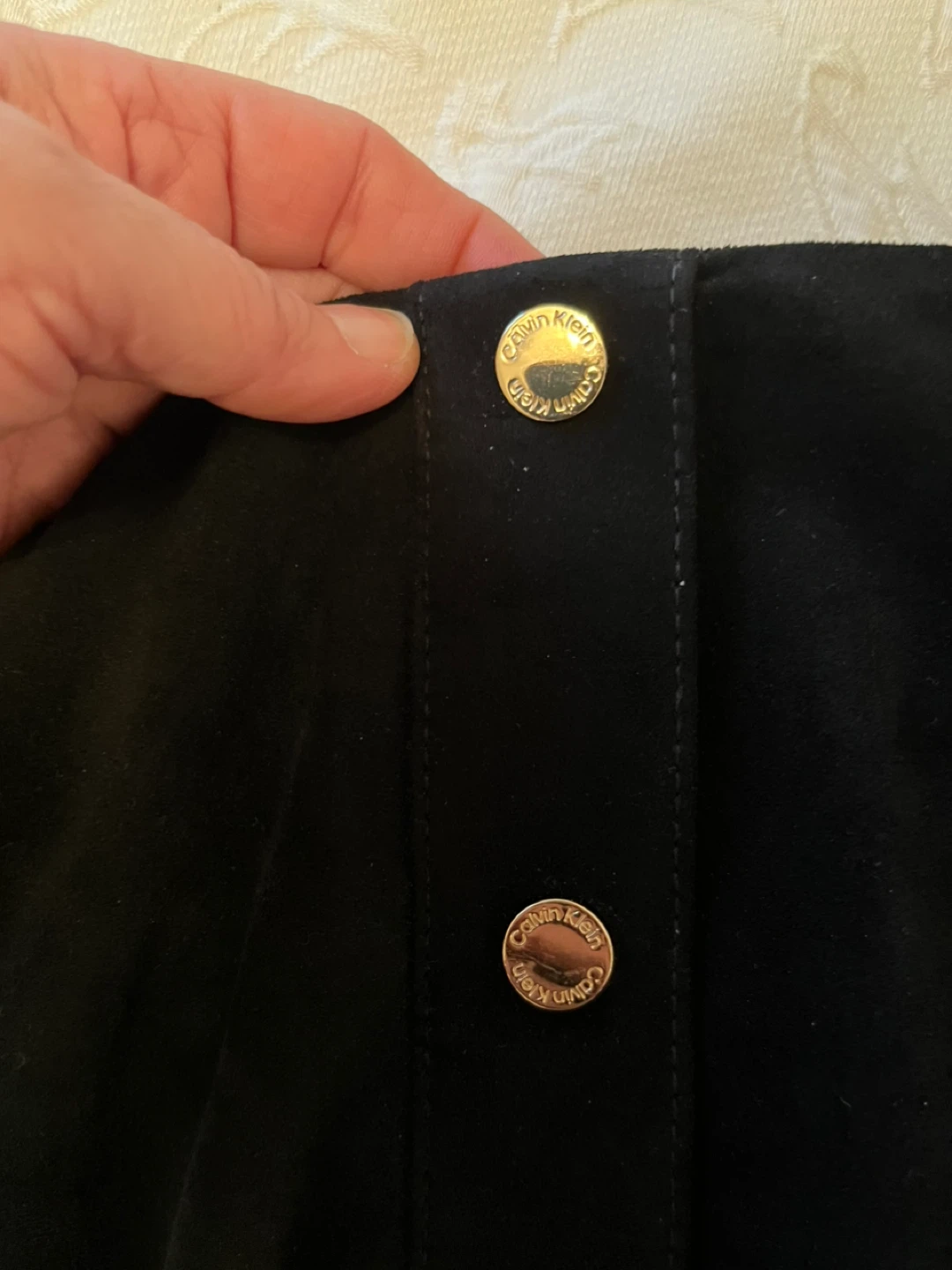 Calvin Klein Faux Suede Black Skirt - Size 10 - photo 3