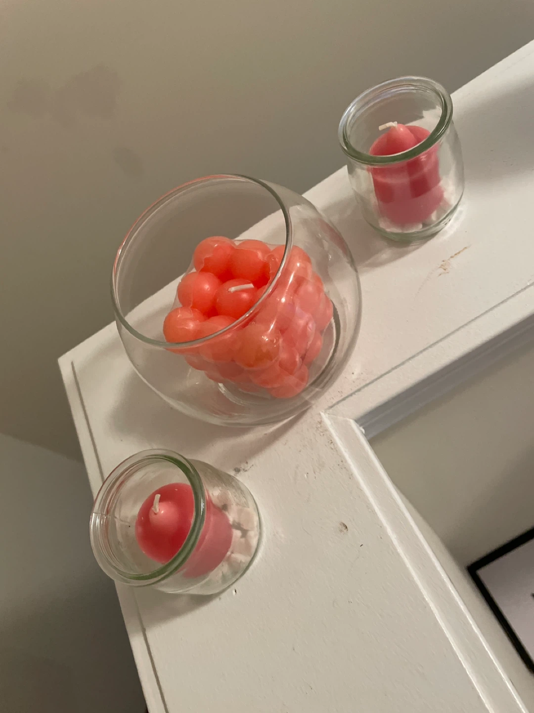 Pink Candles in Glass Holders - photo 2