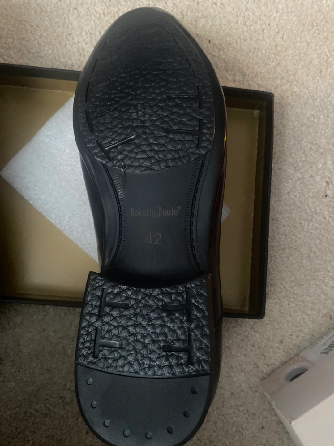 Roberto Paulo Black Leather Dress Shoes Size 42 - photo 4