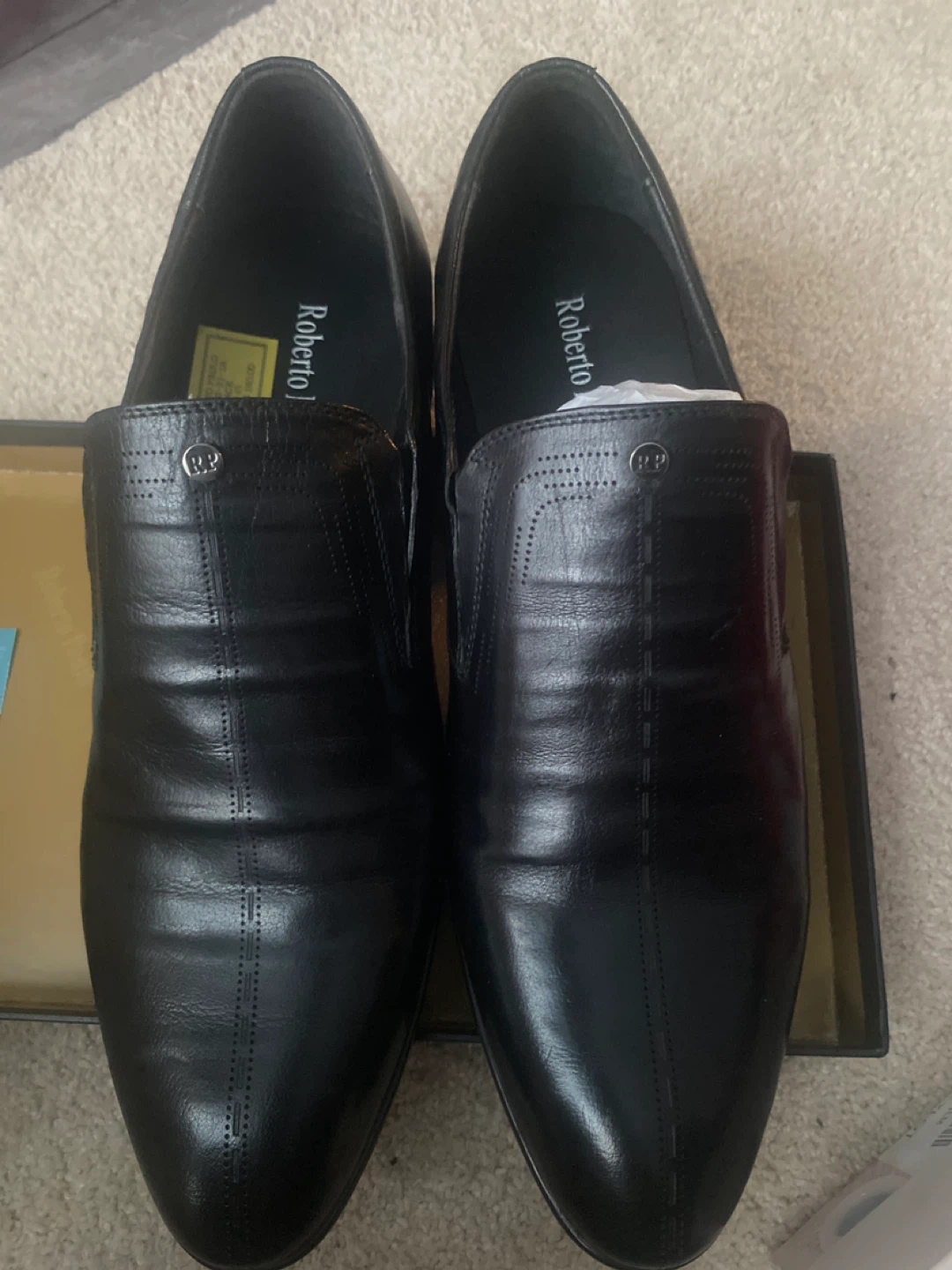 Roberto Paulo Black Leather Dress Shoes Size 42 - photo 2