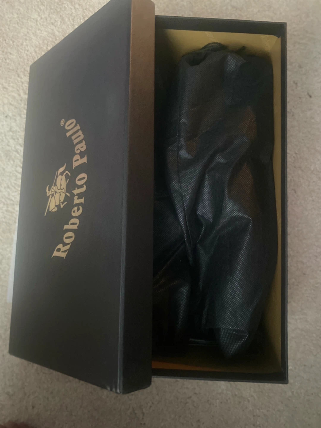 Roberto Paulo Black Leather Dress Shoes Size 42