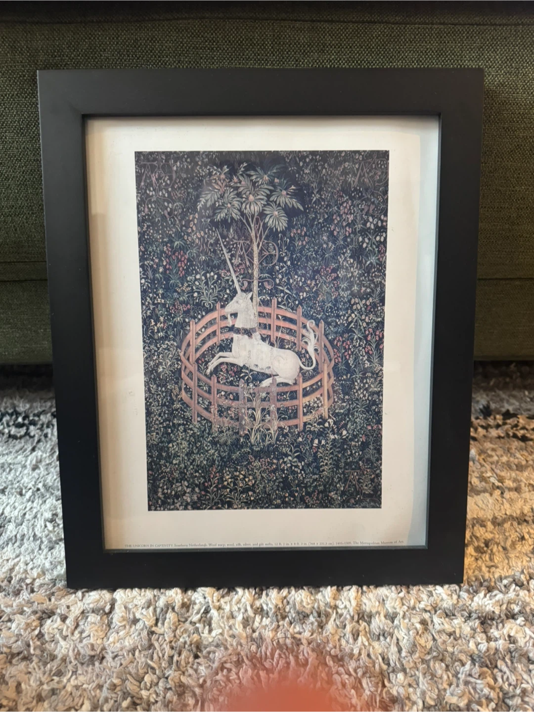 "The Unicorn in Captivity" Framed Print