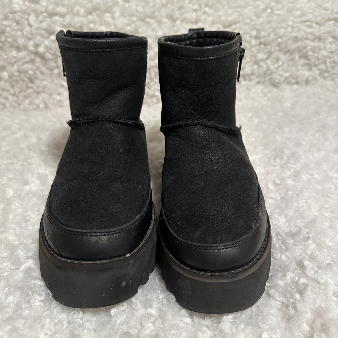 UGG Black Leather Platform Ankle Boots - photo 4