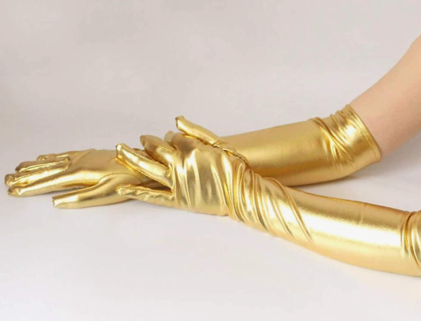 Gold Evening Gloves - 17 Inches - photo 2