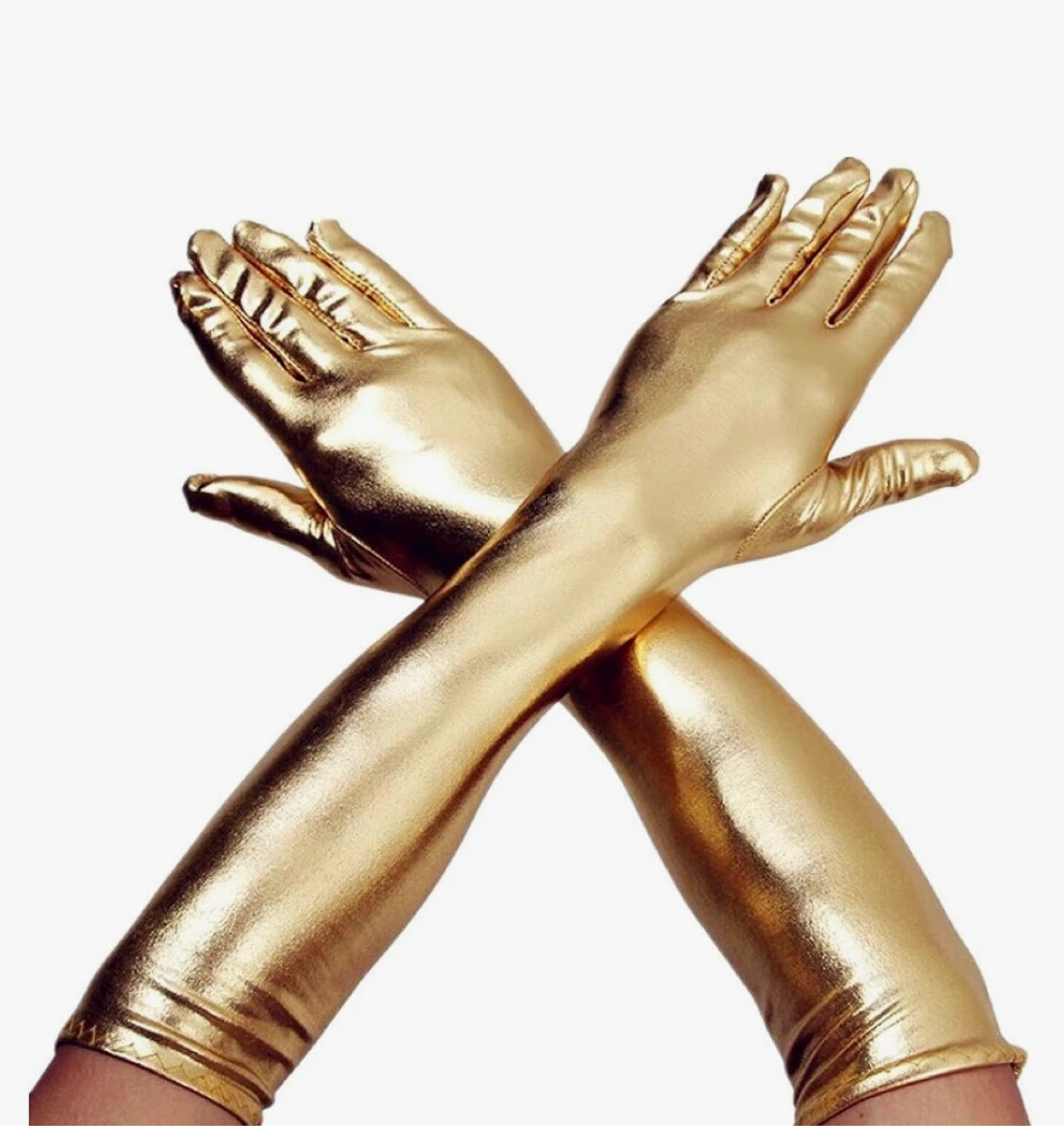 Gold Evening Gloves - 17 Inches