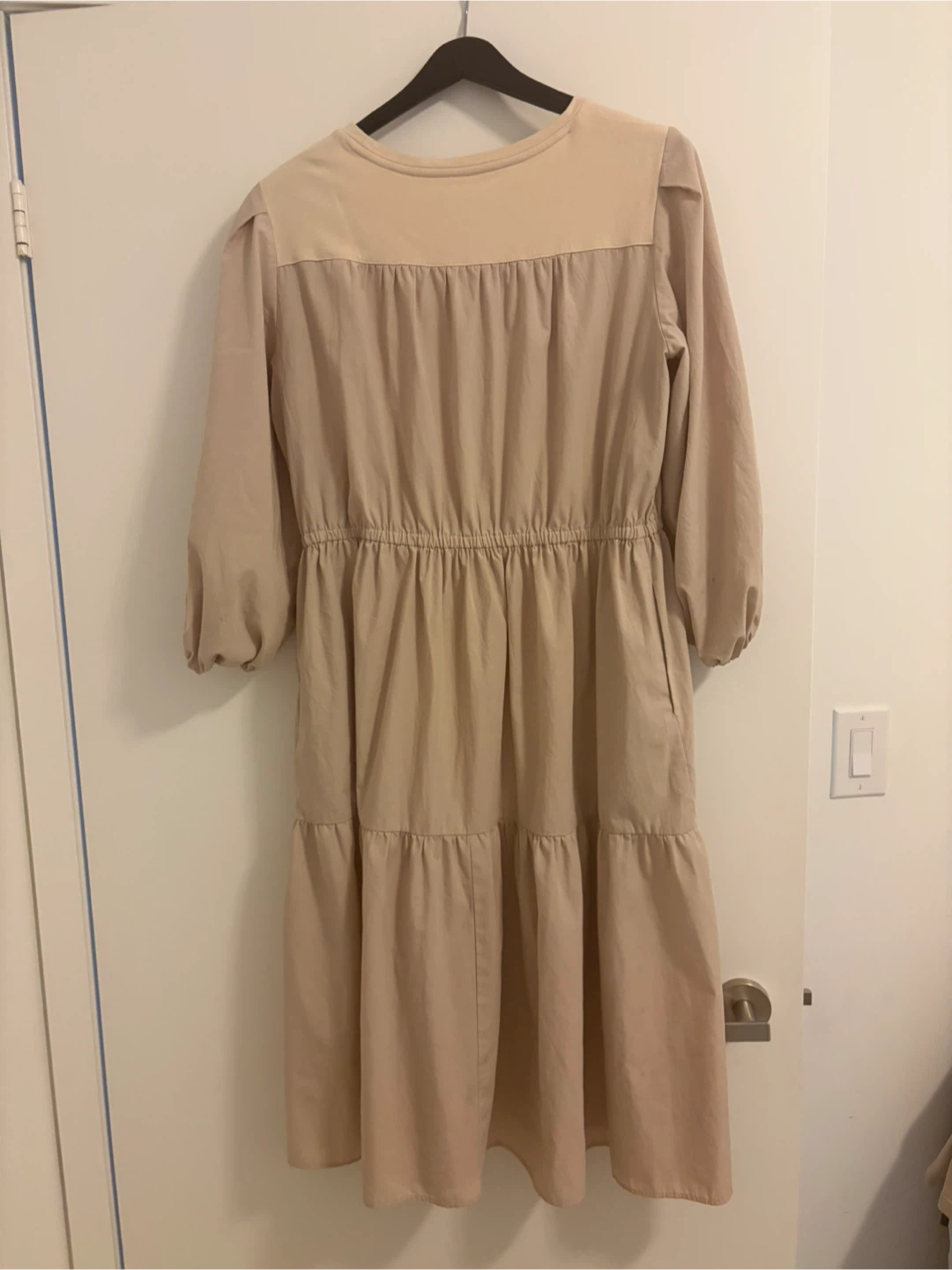 Beige Tiered Dress (oversized can be worn during pregnant) - photo 2