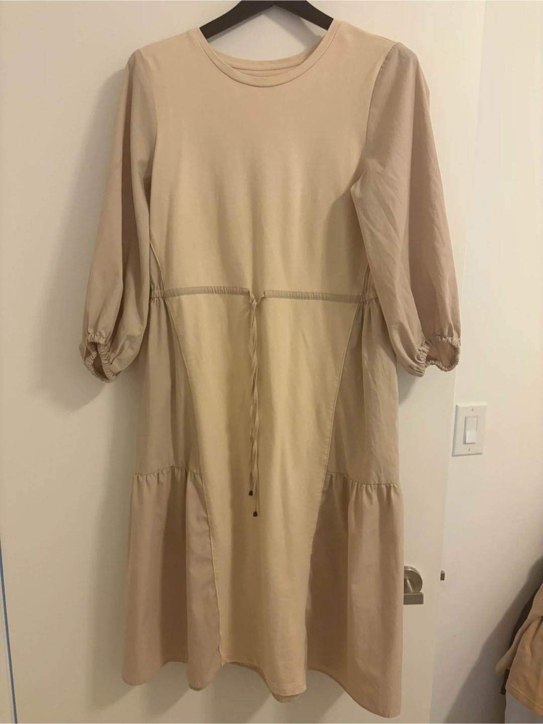 Beige Tiered Dress (oversized can be worn during pregnant)