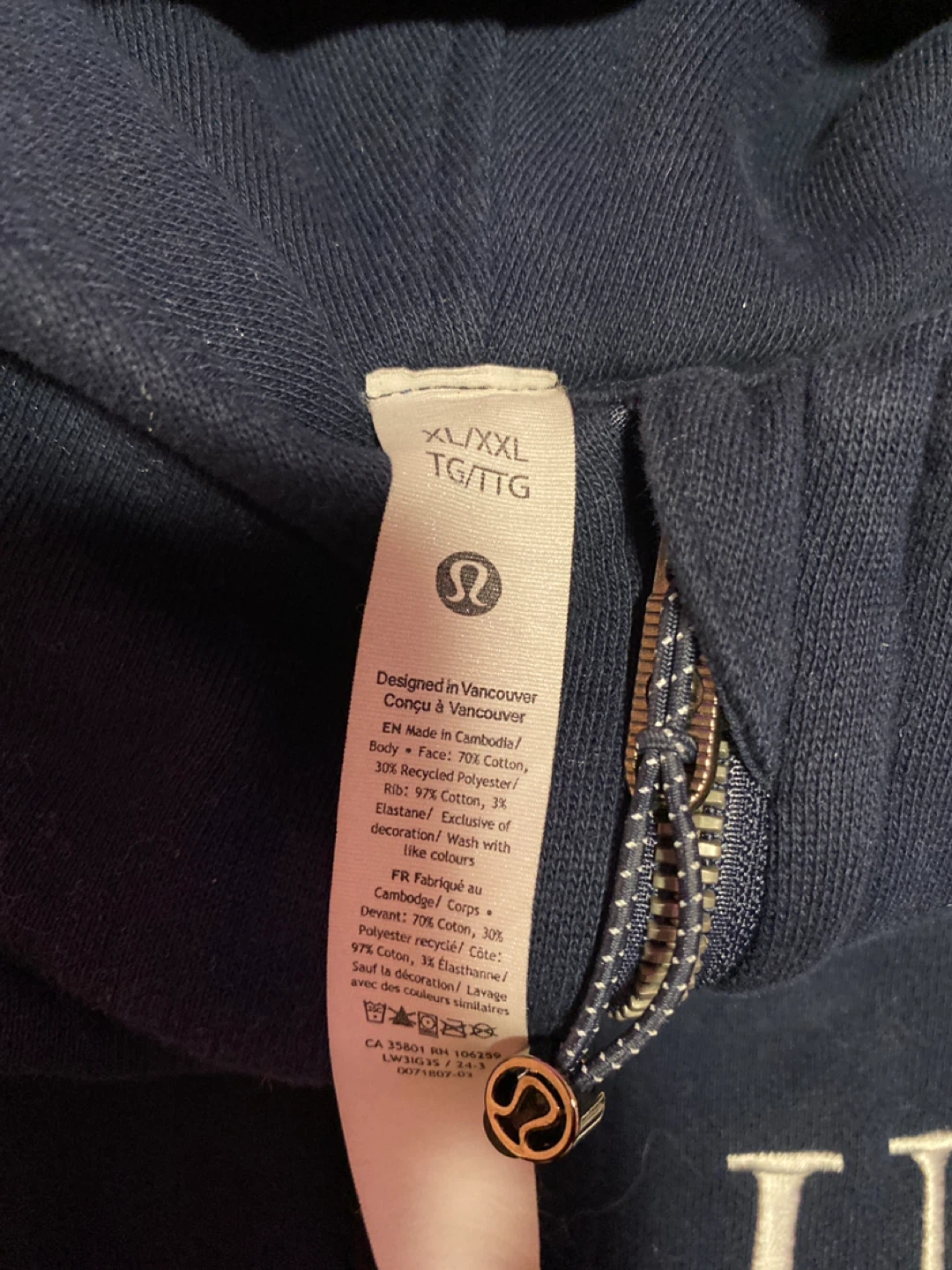 Lululemon UofT Hoodie XL/XXL - Navy Blue - photo 3