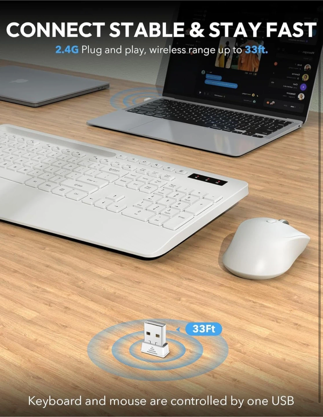 Wireless Keyboard and Mouse Combo - White - photo 4