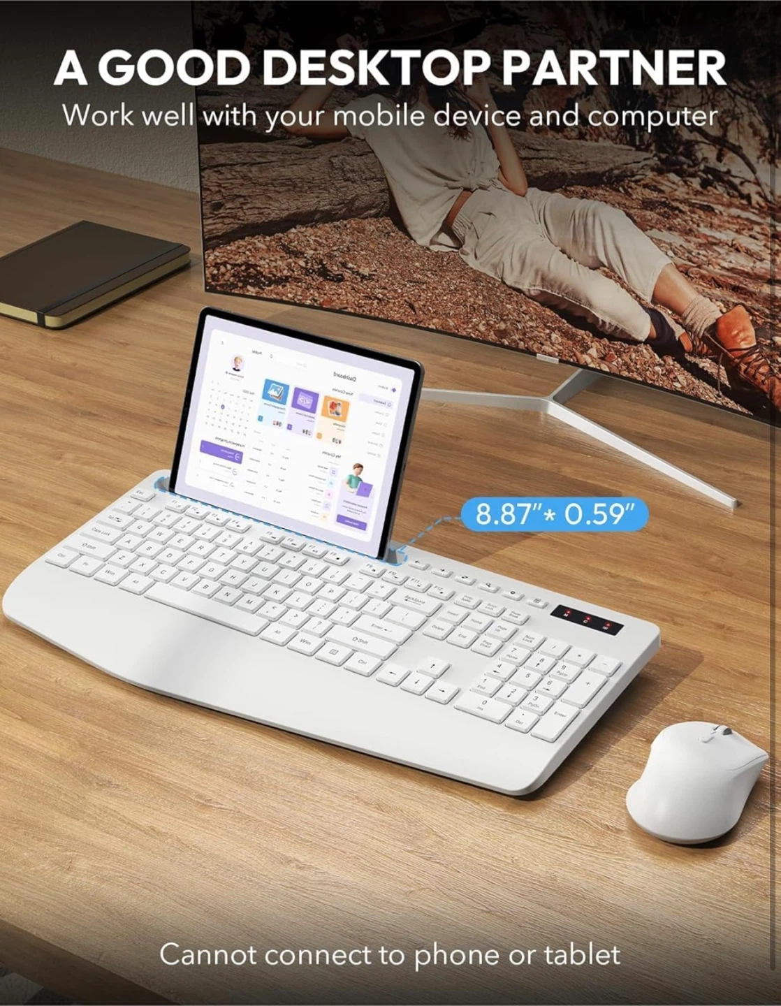 Wireless Keyboard and Mouse Combo - White - photo 3