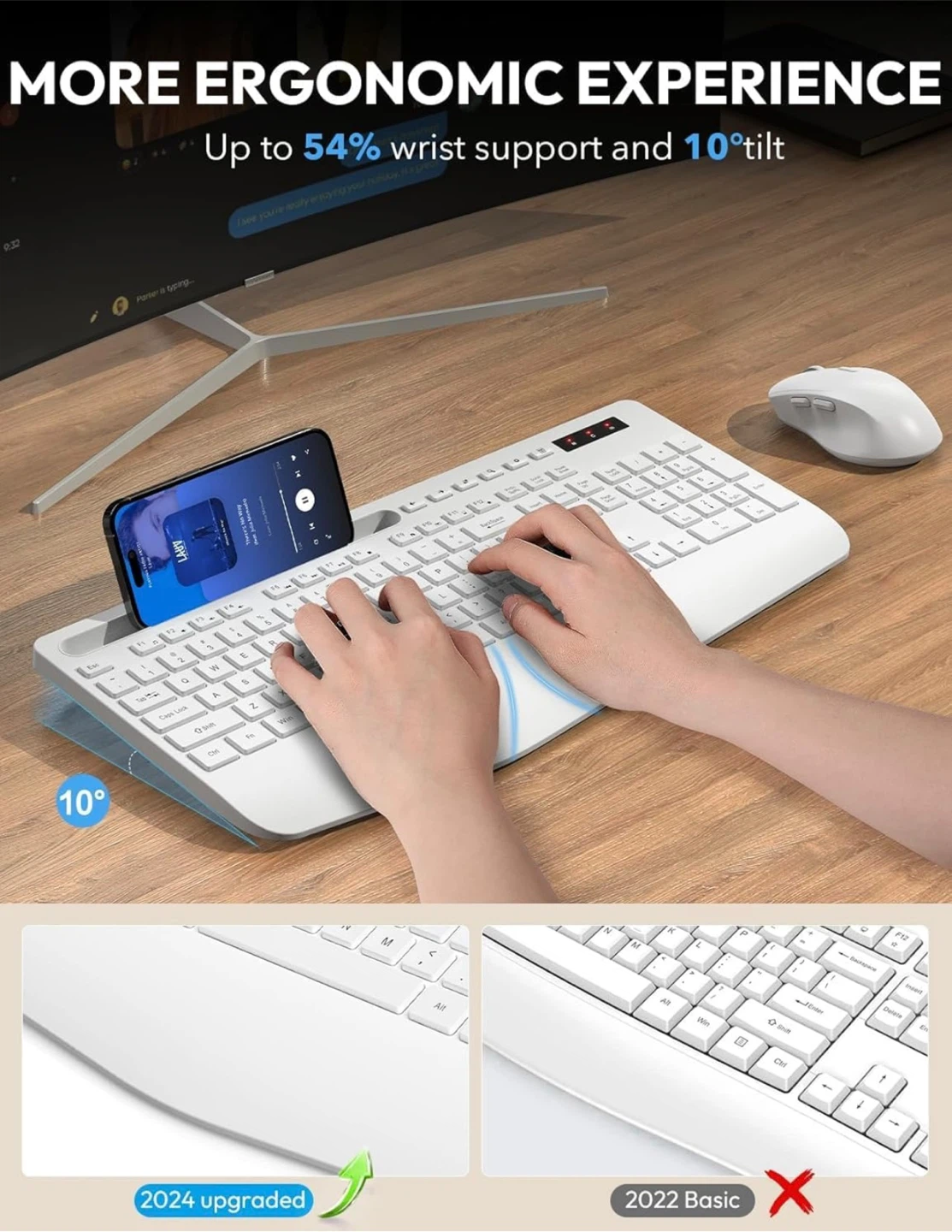 Wireless Keyboard and Mouse Combo - White