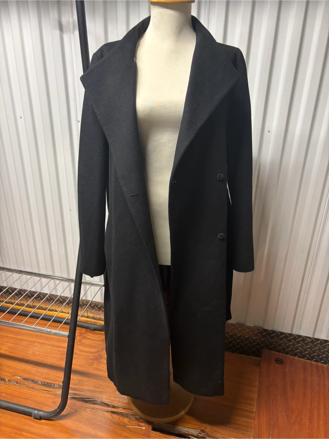 MOJO S.PHINE Black Wool Coat - Size L