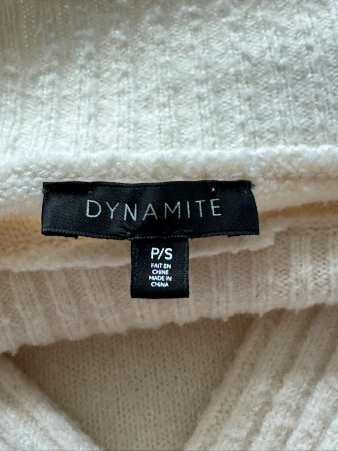 Dynamite Cream Knit Sweater - Size Small - photo 3