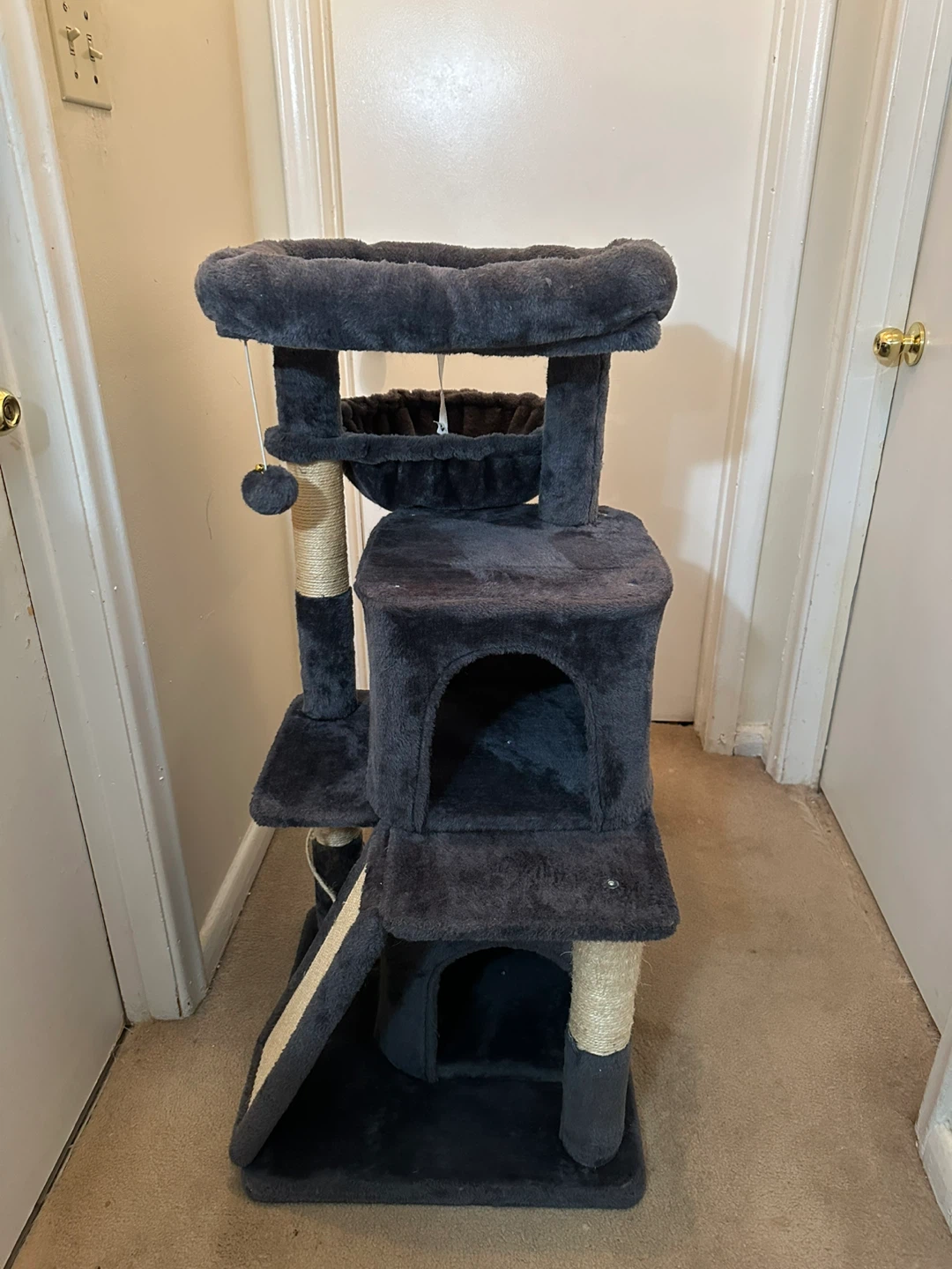 Cat Tree with Scratching Post - Dark Blue