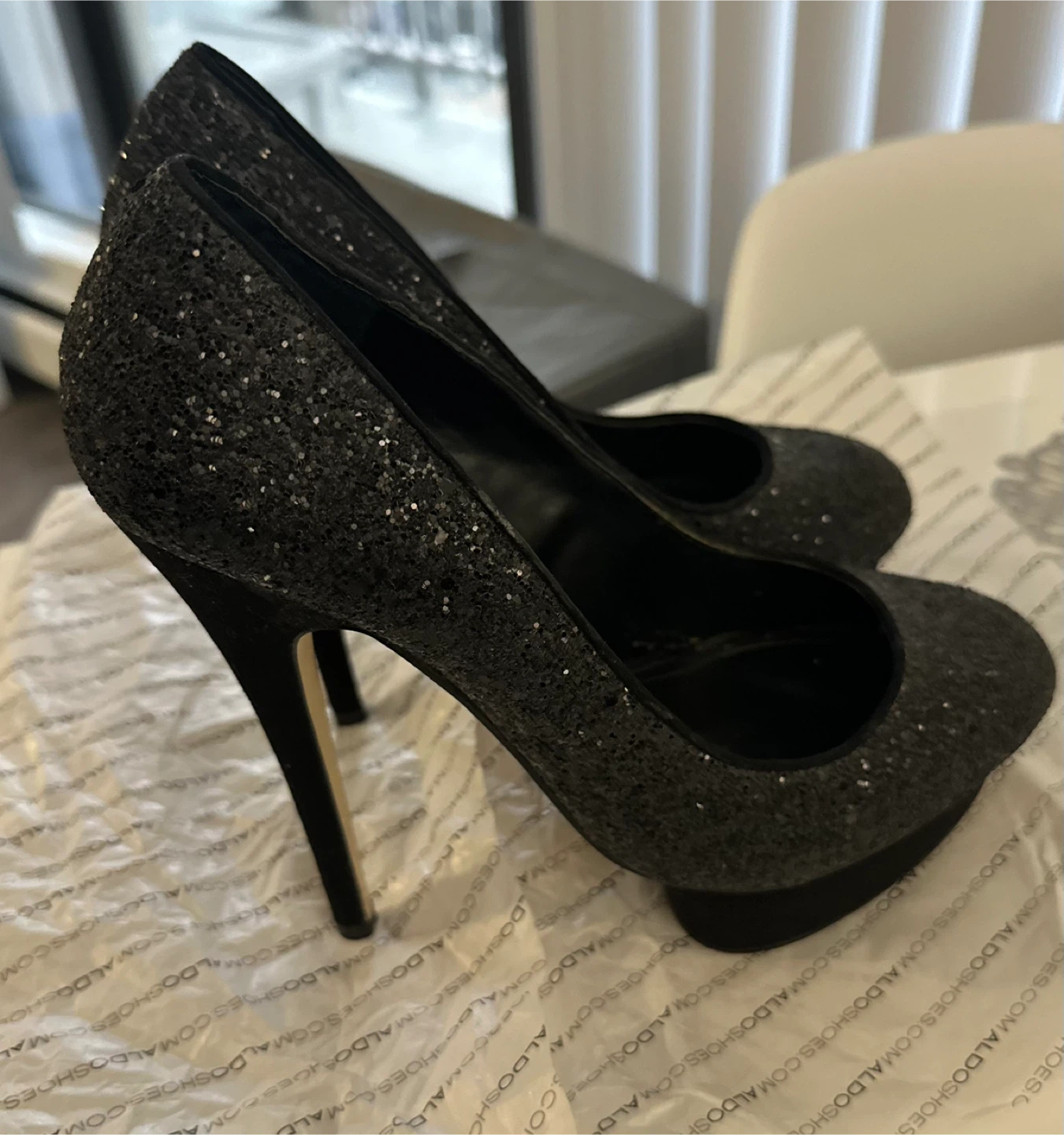 Aldo Black Glitter Heels - photo 2