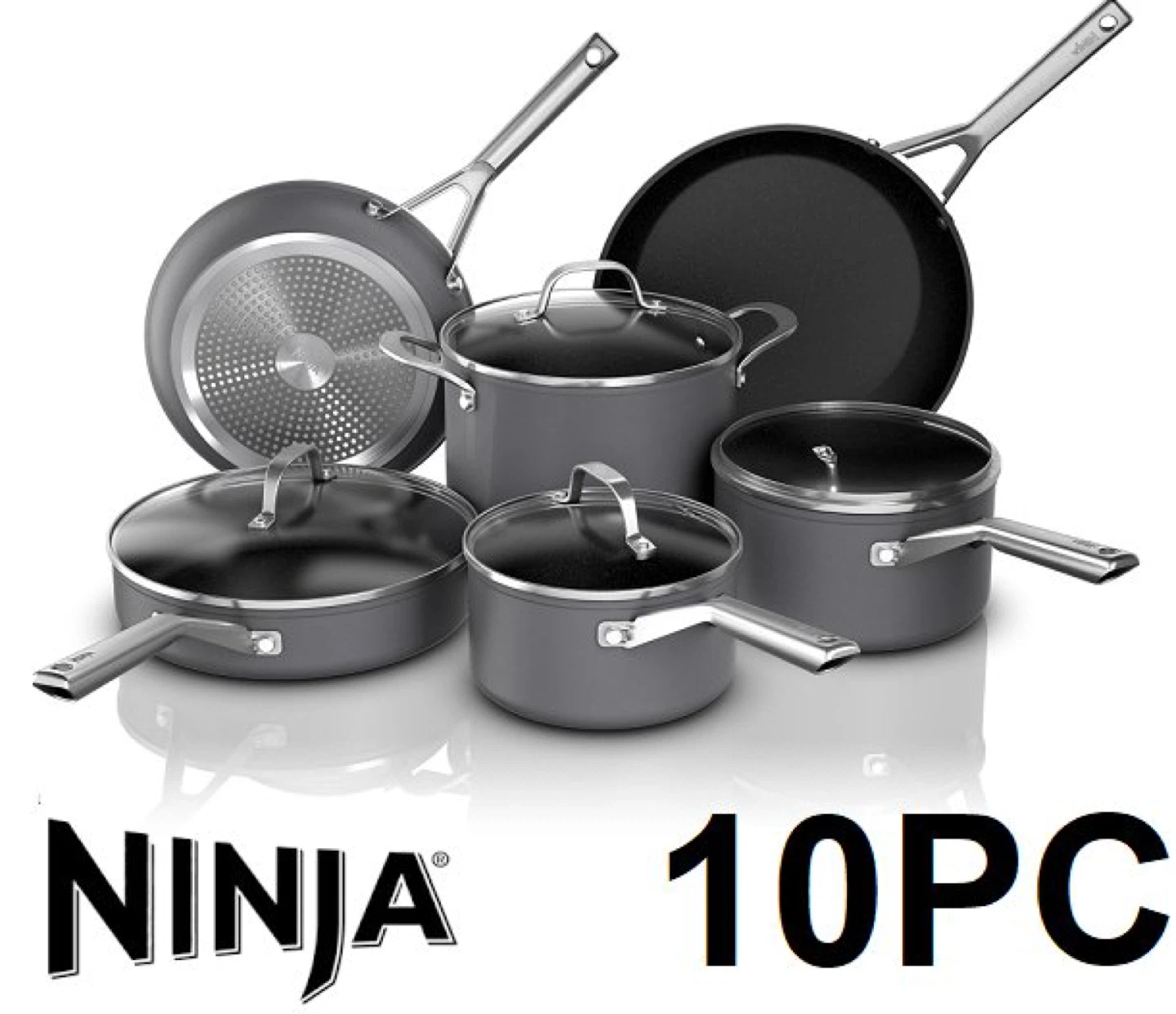 BNIB-Ninja NeverStick Signature 10-Piece Cookware Set
