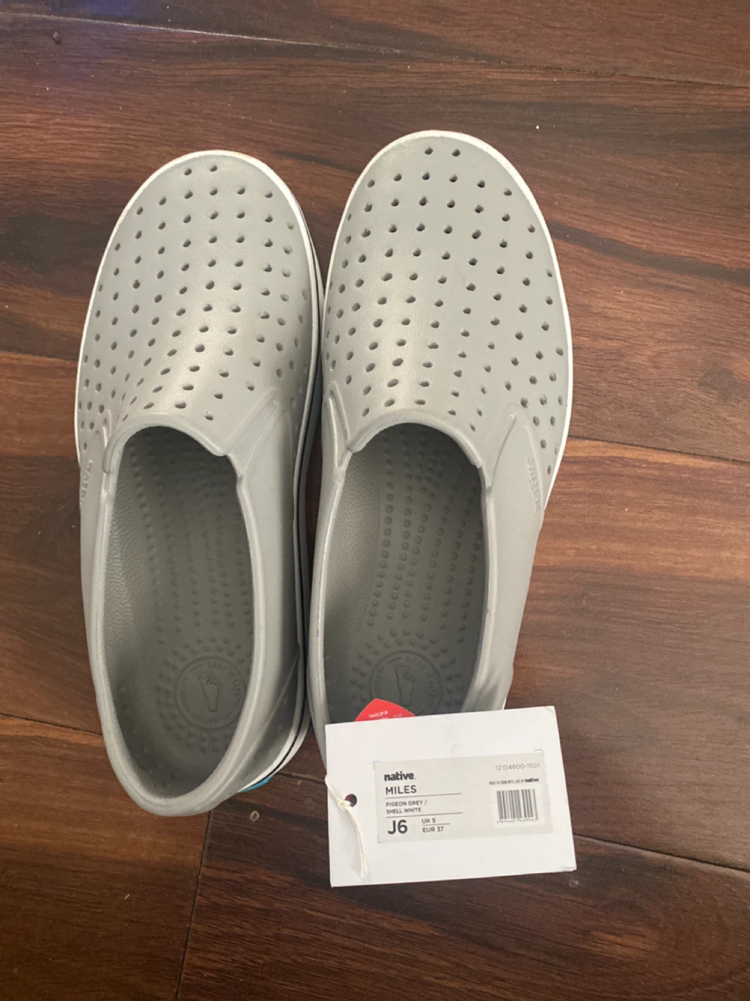 Native Miles Slip-On Shoes, Pigeon Grey, Size M6/W8 - photo 2