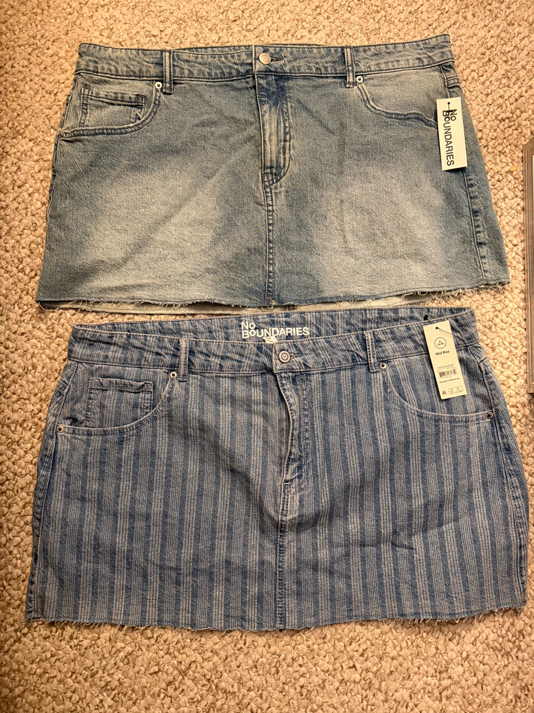2 No Boundaries Denim Mini Skirts - XL