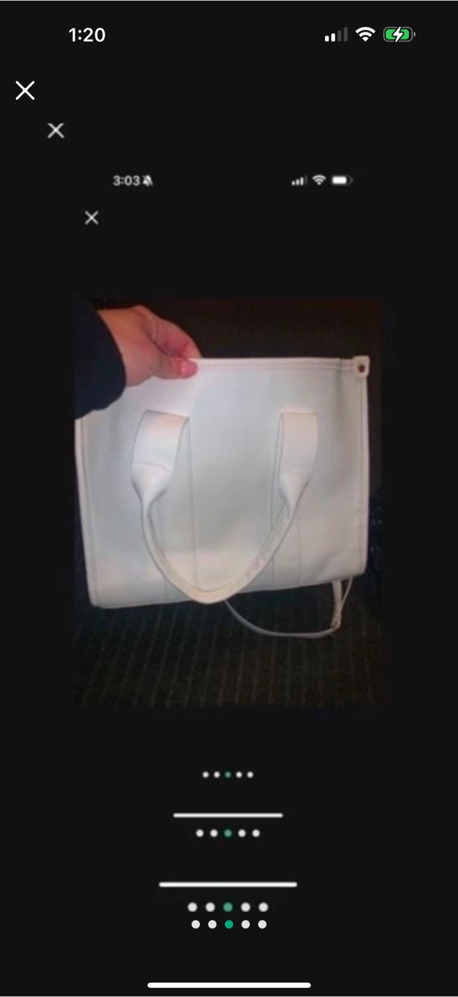 White Leather Tote Bag - photo 3