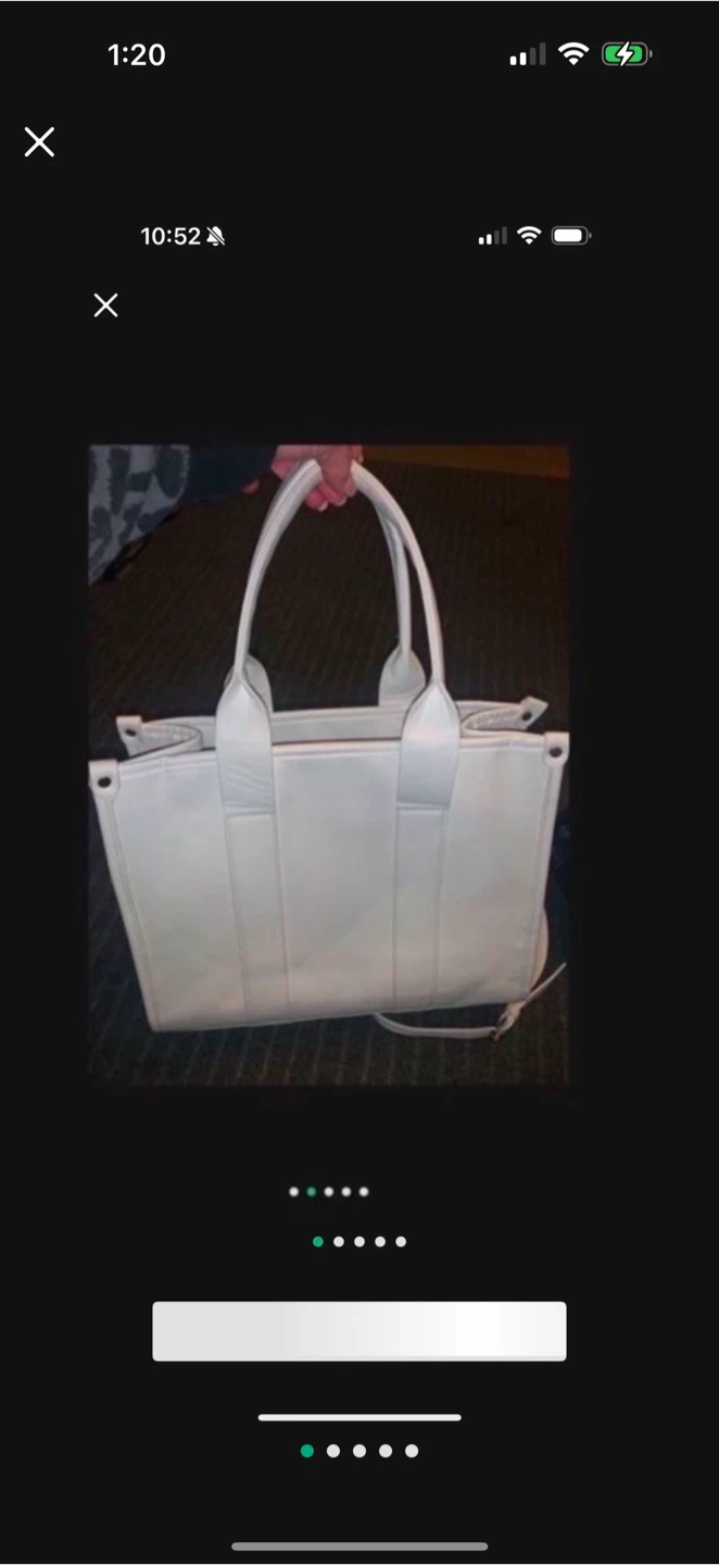 White Leather Tote Bag