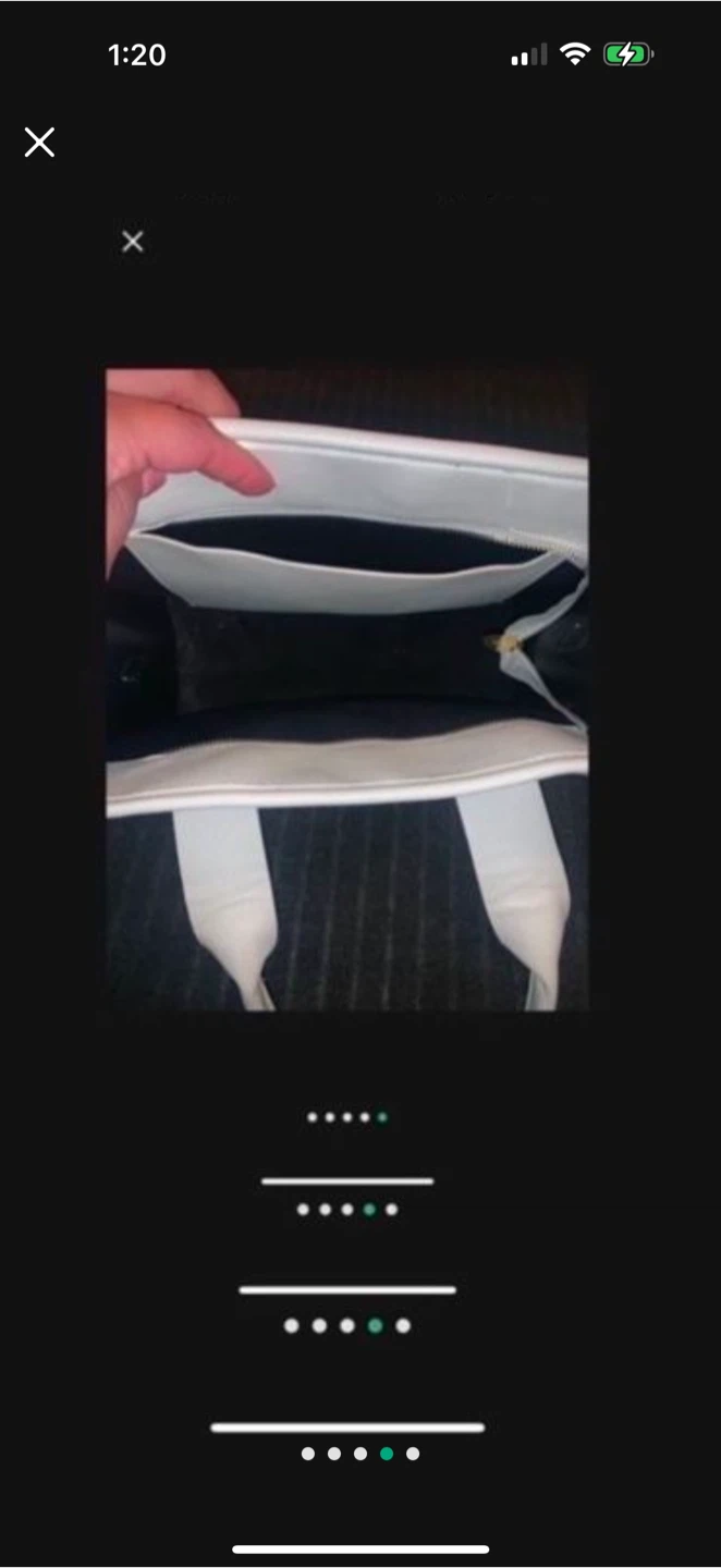 White Leather Tote Bag - photo 4