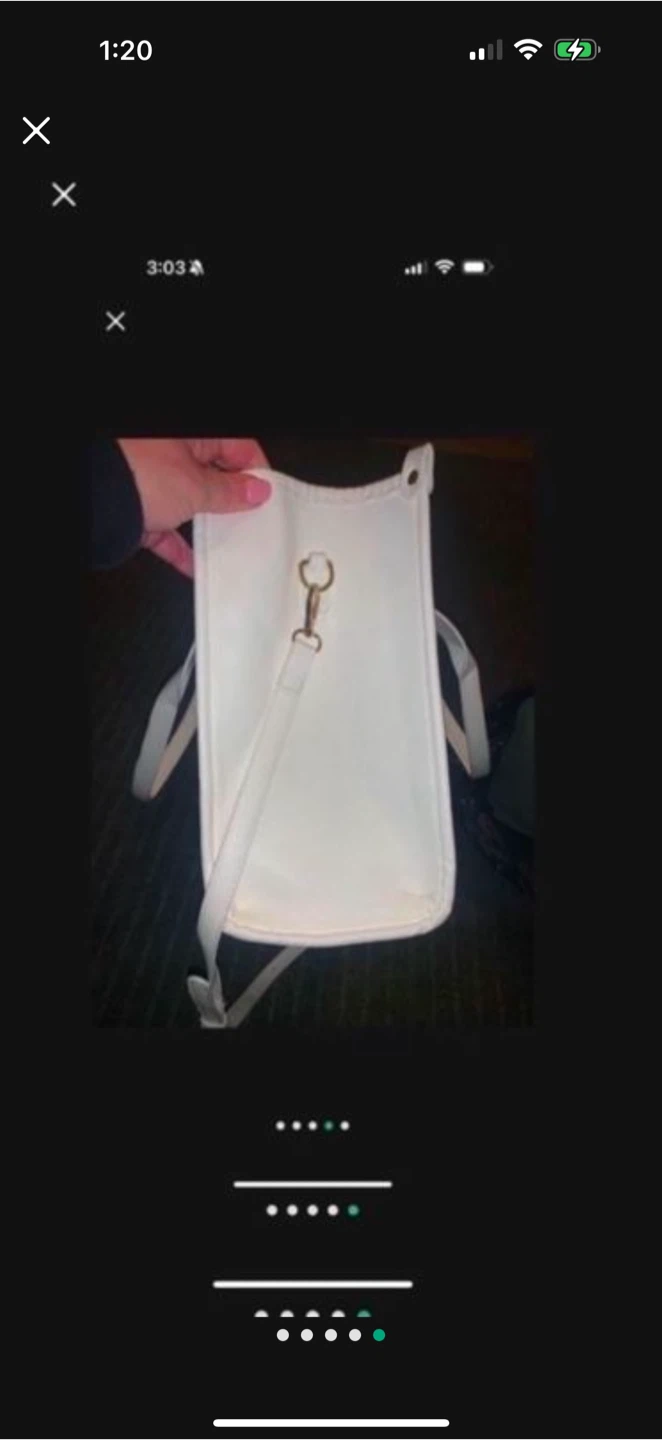 White Leather Tote Bag - photo 5