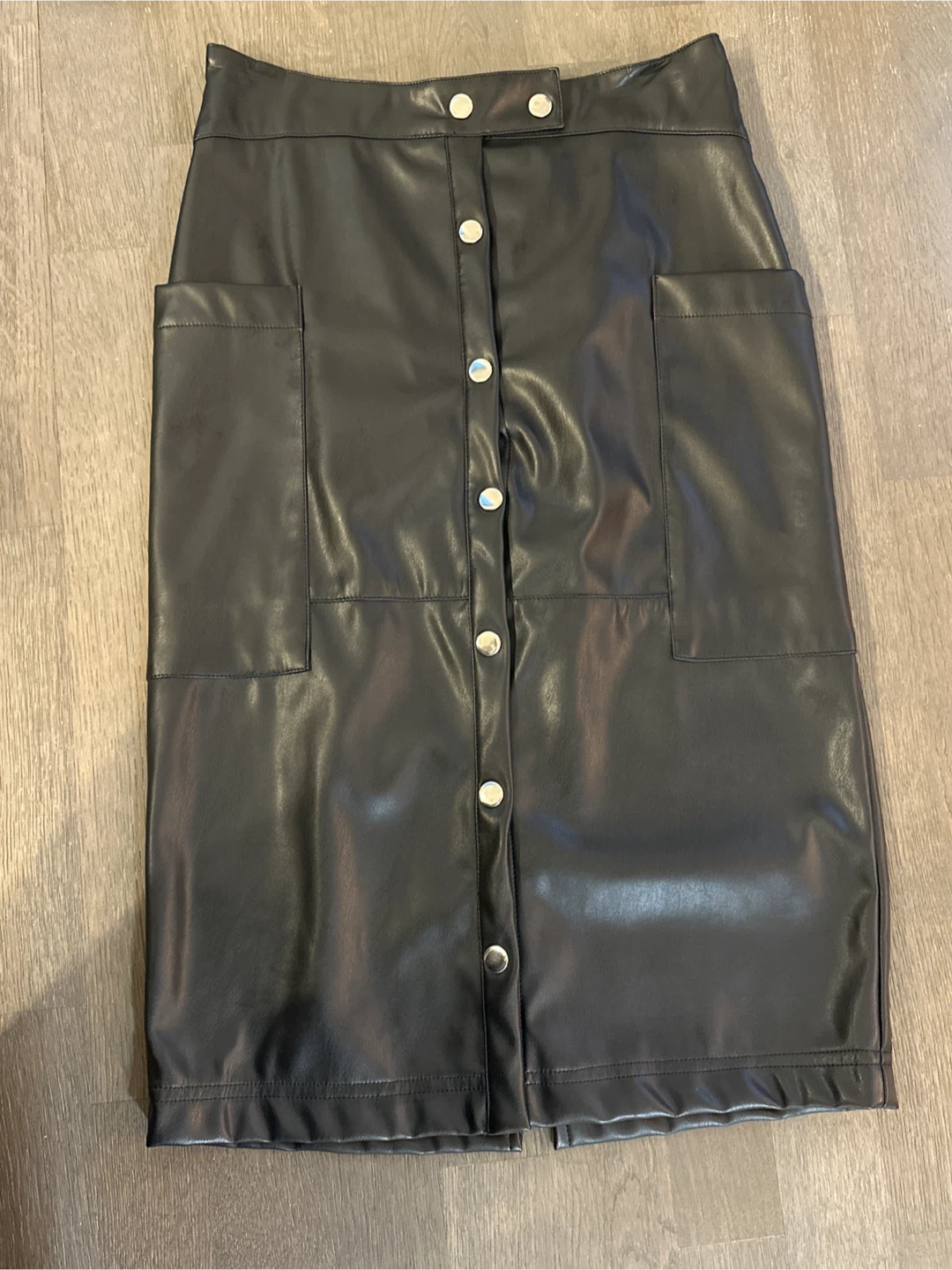 NA-KD Black Leather Button-Up Skirt ♣️ - photo 2