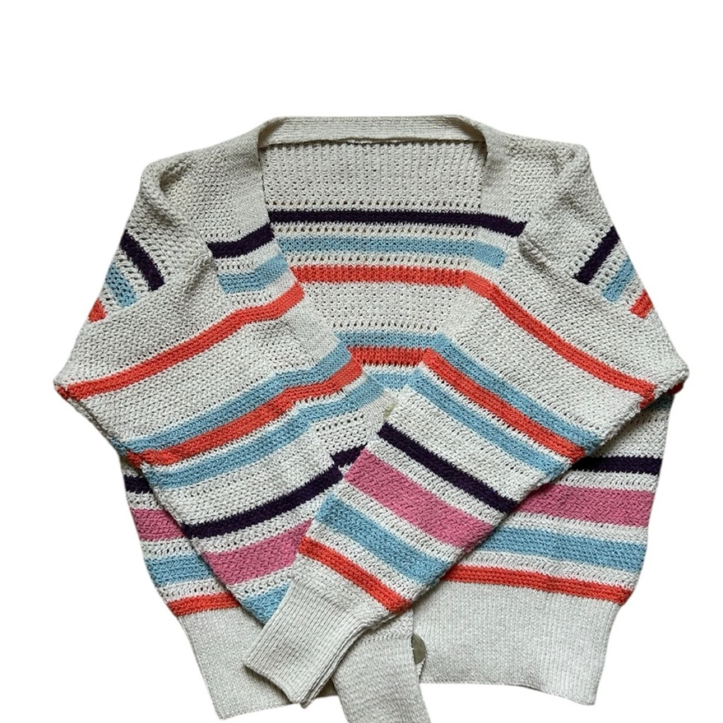 Striped Knit Cardigan - Size S - photo 2