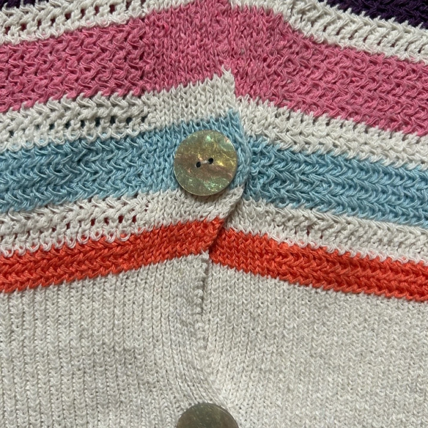 Striped Knit Cardigan - Size S - photo 3