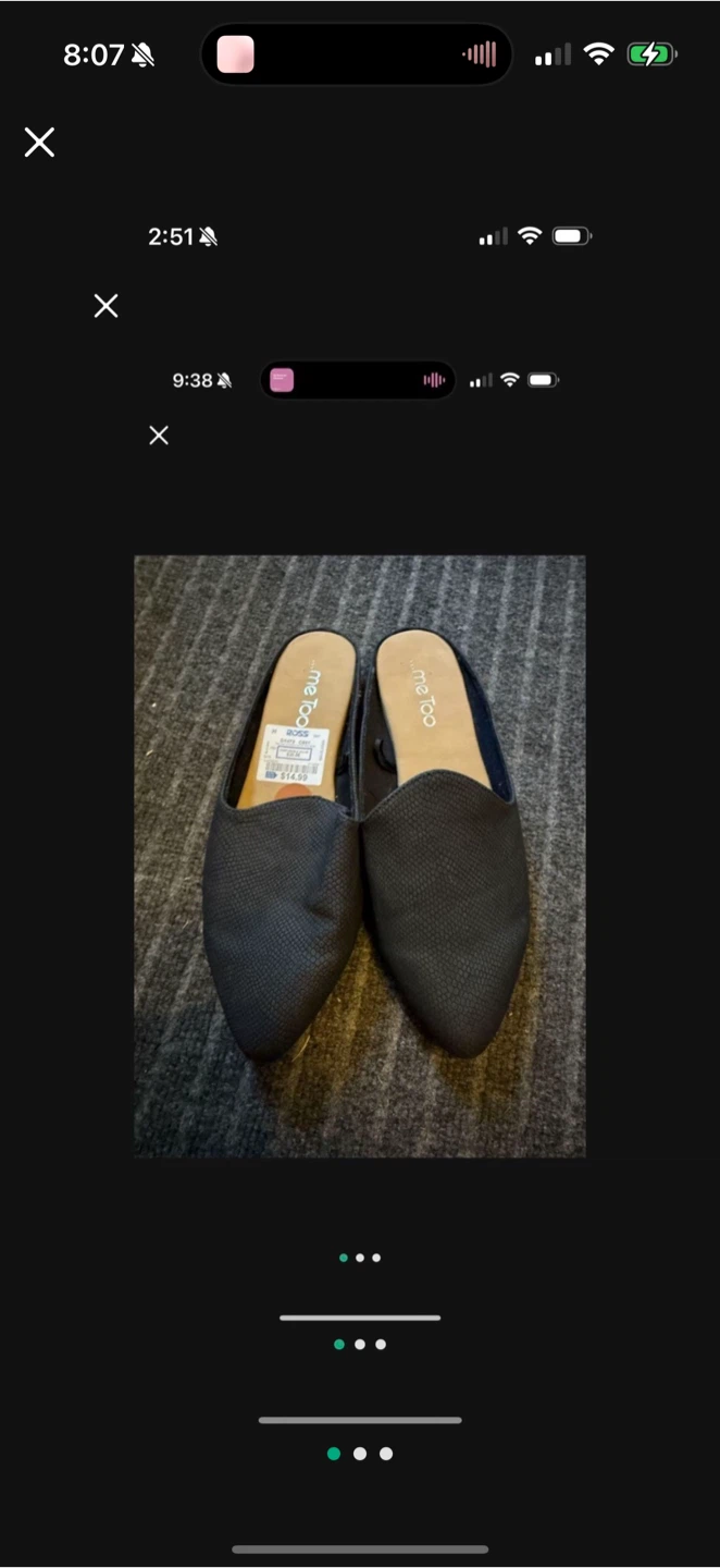 Me Too Black Mules Size 8W