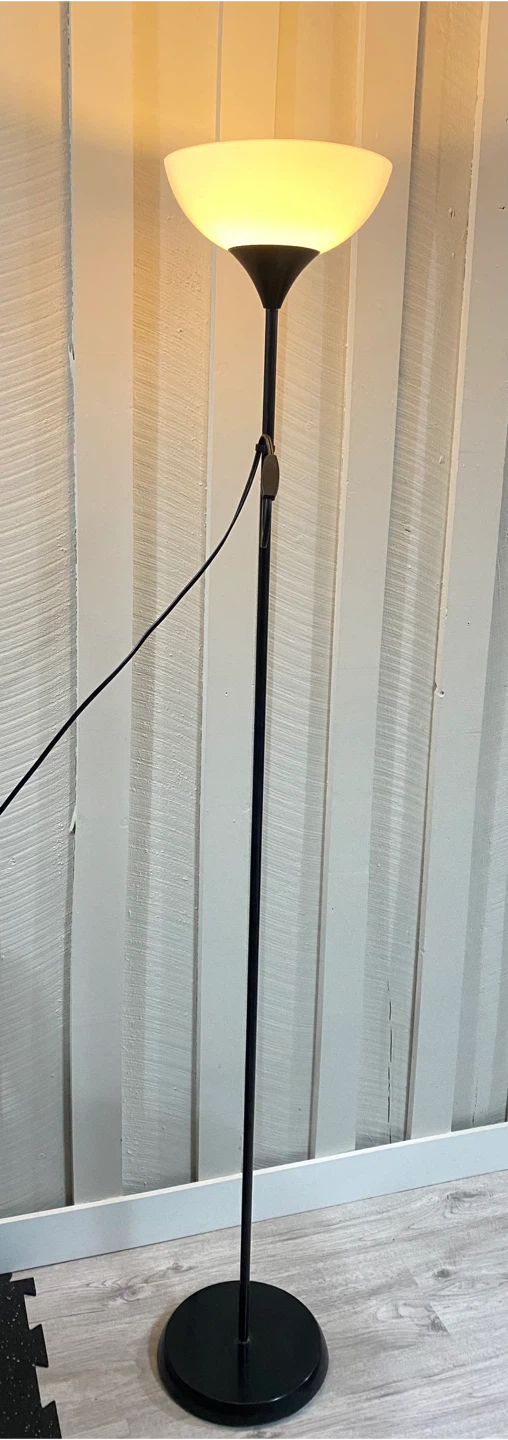 Black Floor Lamp with White Shade - photo 2