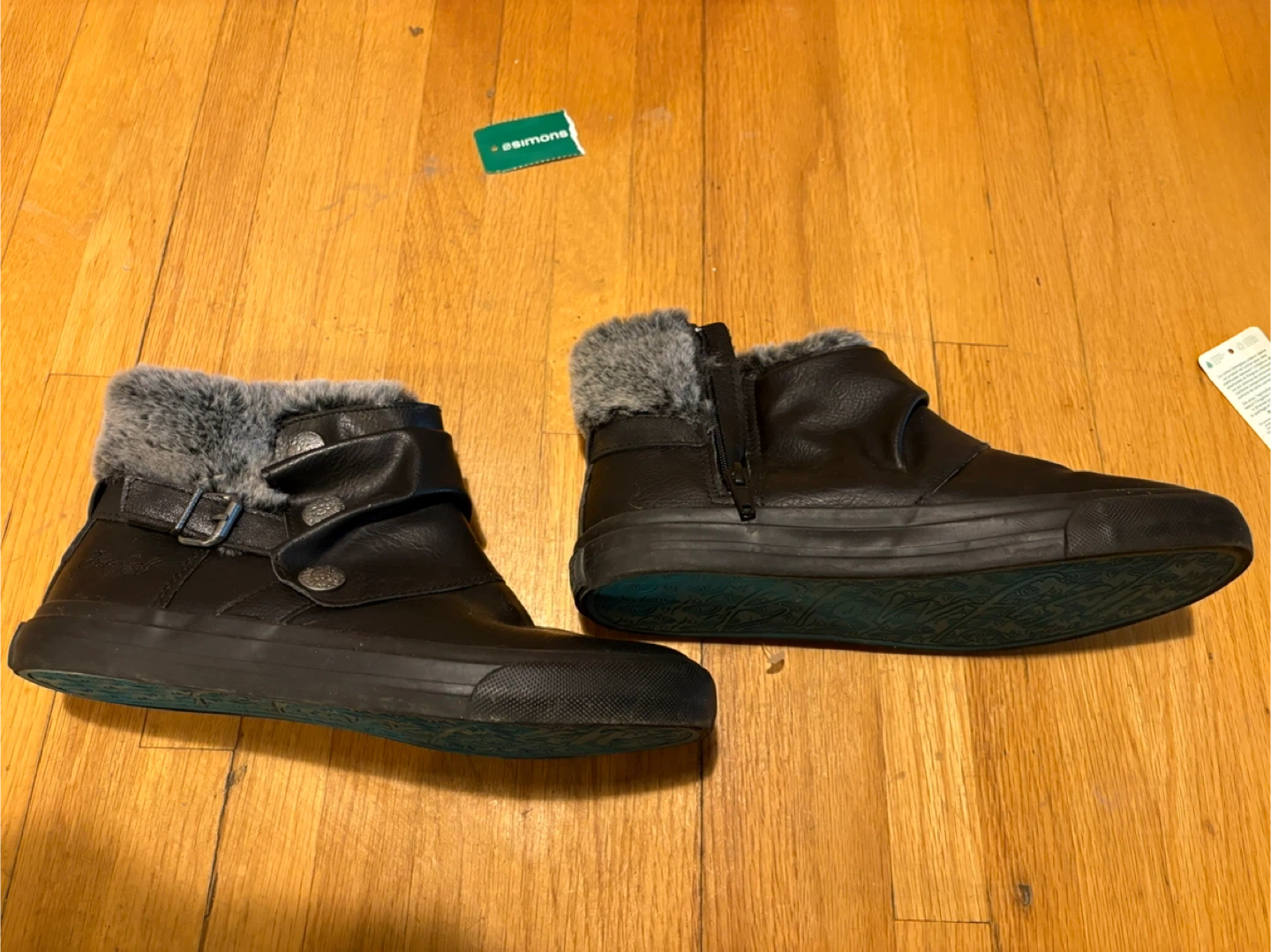 Simons Black Faux Leather & Fur Ankle Boots - photo 2