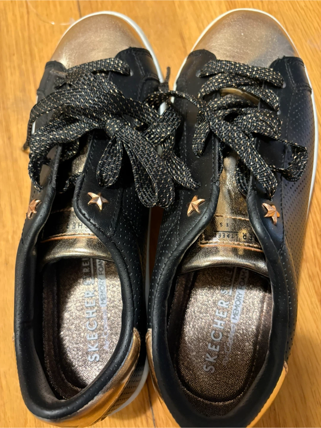 Skechers Memory Foam Sneakers - Black & Gold - photo 4