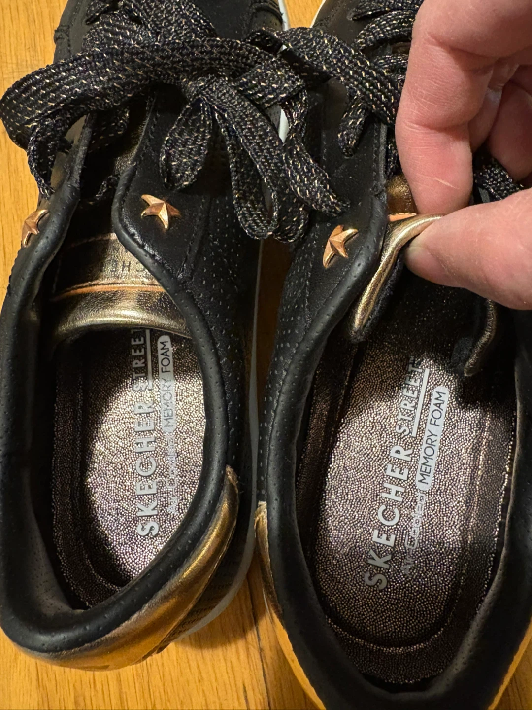 Skechers Memory Foam Sneakers - Black & Gold - photo 3