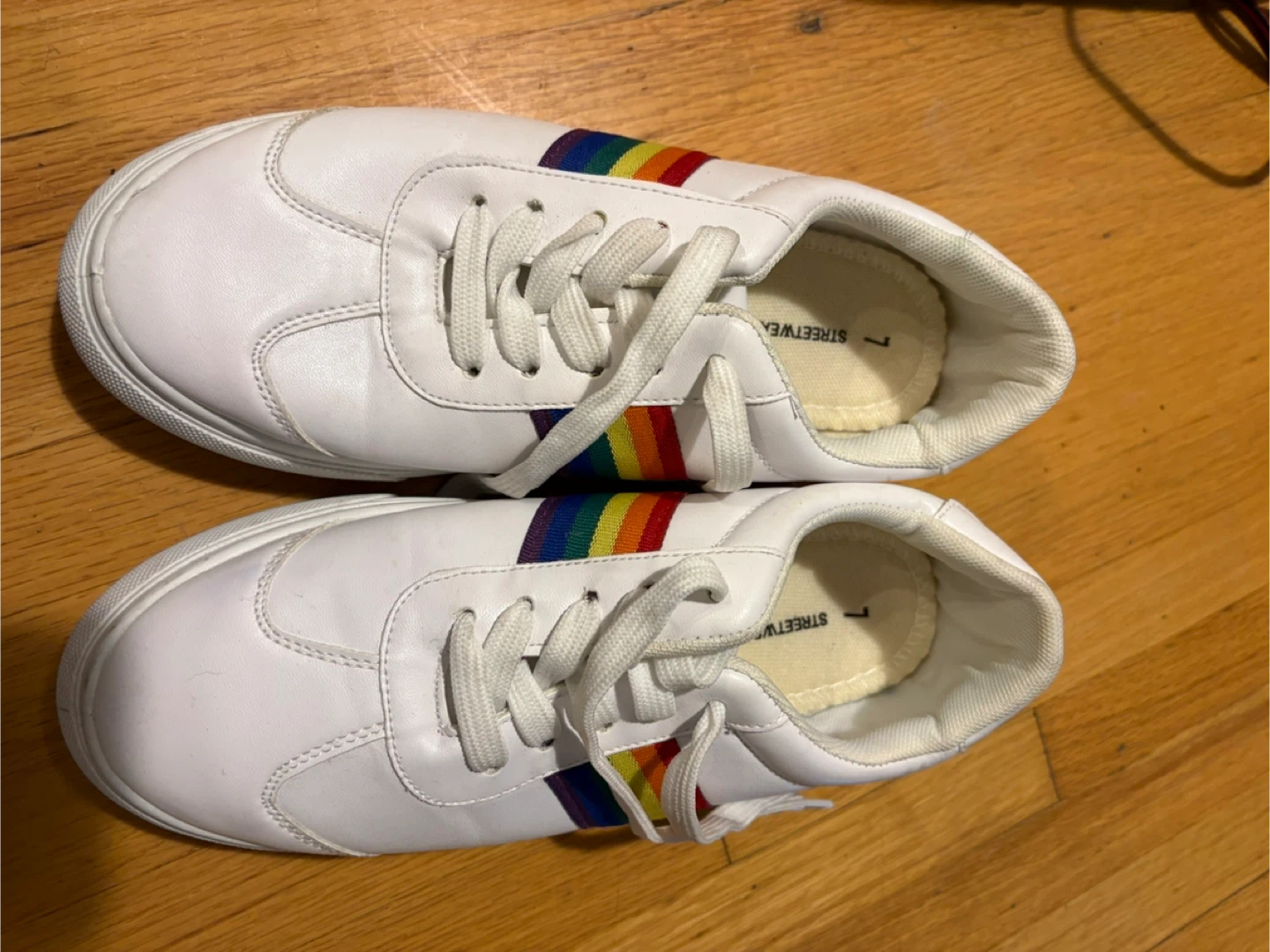 Streetwear Society White Rainbow Sneakers - Size 7